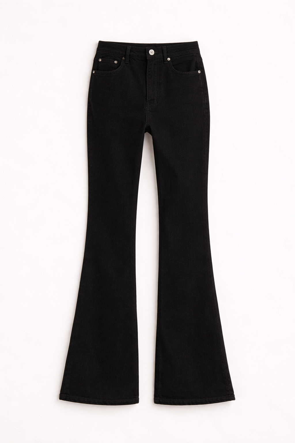 Calça Jeans Feminina Preta Flare
